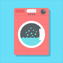 Red Washing Machine Flat Style Isolated